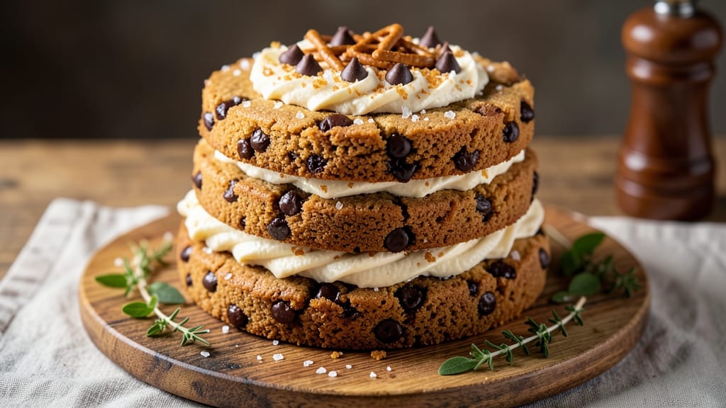 Chewy Chocolate Chip Cookie Cake Recipe: Triple-Layered Cake With Fudgy Cracks and Warm Streaks