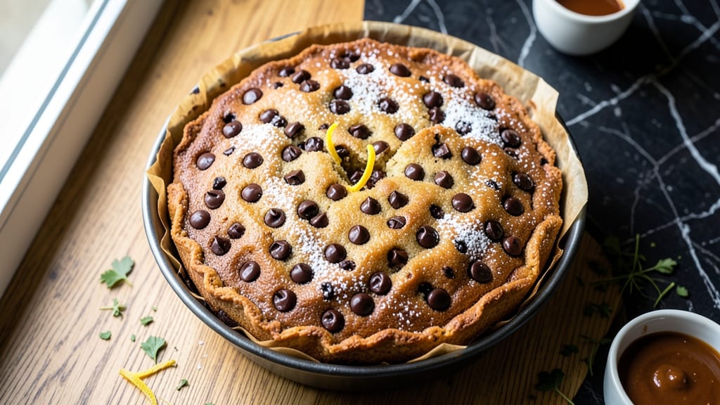 Cake Recipe Using Chocolate Chips: Triple-Layered Crunch With Warm Fudge Streaks