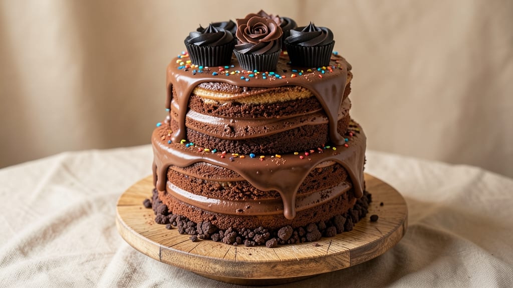 Children's Chocolate Birthday Cake Recipe: Edible Fondant Flowers and Hidden Sprinkle Surprise