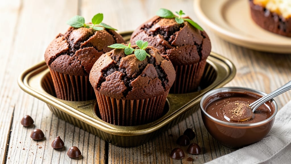 Big Chocolate Muffins Recipe: Triple-Layered Crunch With Warm Fudge Hearts