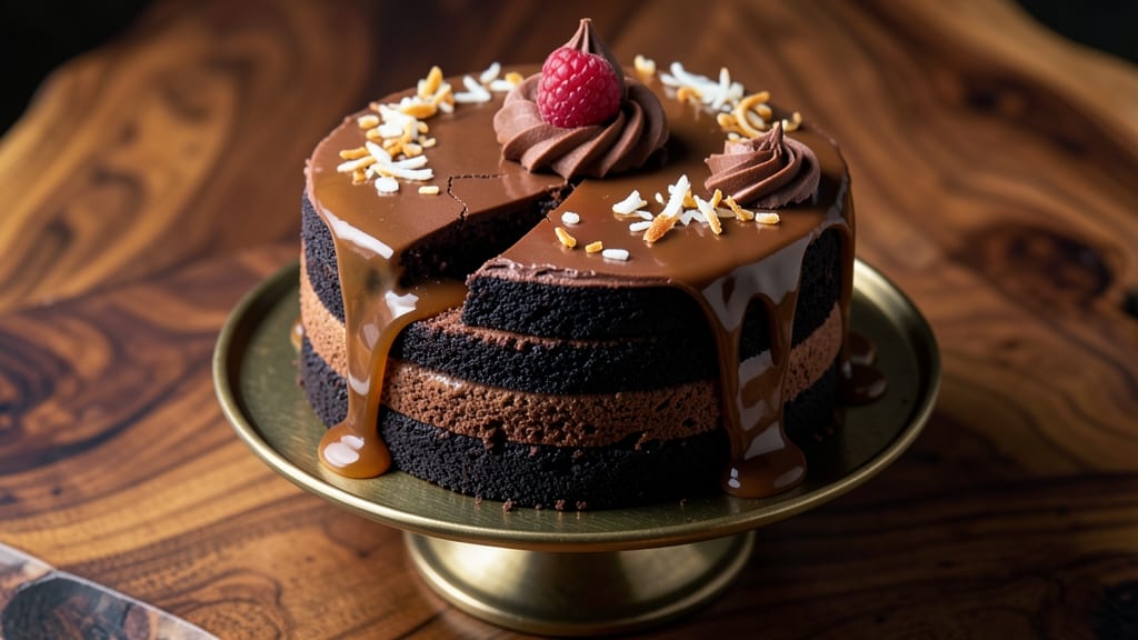 Bobby Flay's Chocolate Cake Recipe: Fudgy Cocoa Crunch With Warm Ganache Rivers