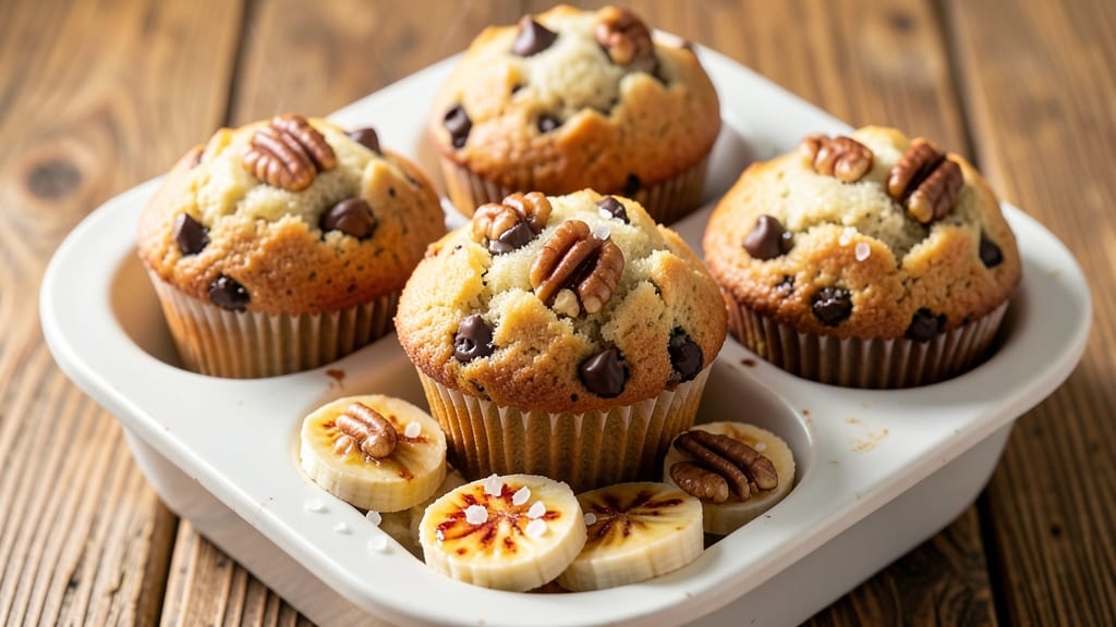 Banana Walnut Chocolate Chip Muffins Recipe: Nutty Crunch and Melty Chunks in Every Bite