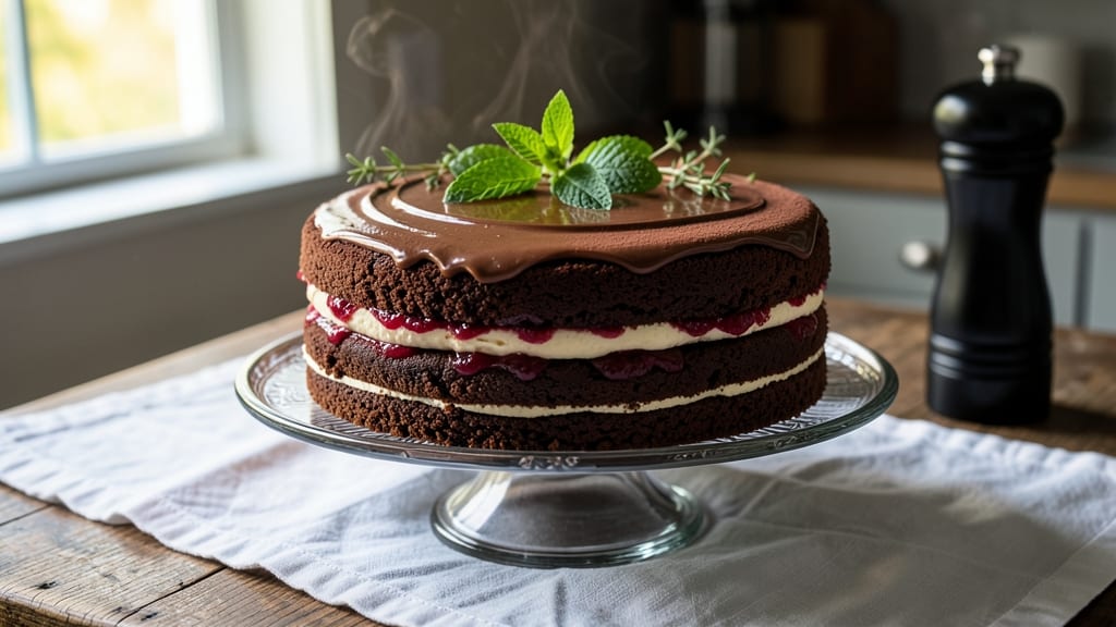 British Bake Off Chocolate Cake Recipe: Crisp Dark Cocoa Crust with Molten Ganache Hearts