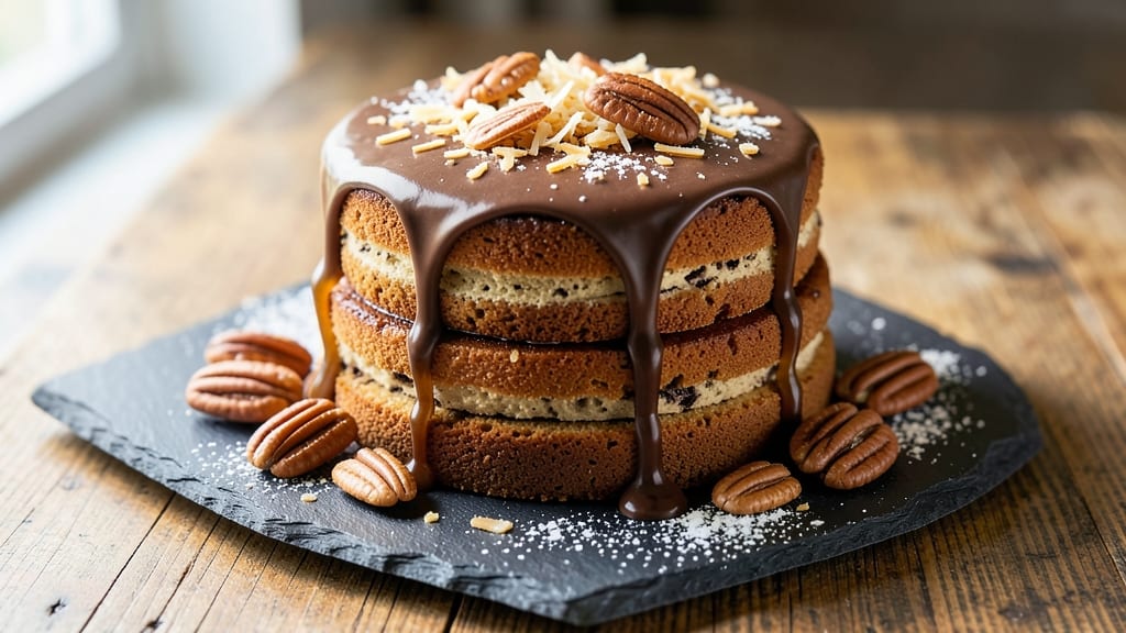 Cake Doctor's German Chocolate Cake Recipe: Coffee-Infused Layers With Nutty Crunch Top