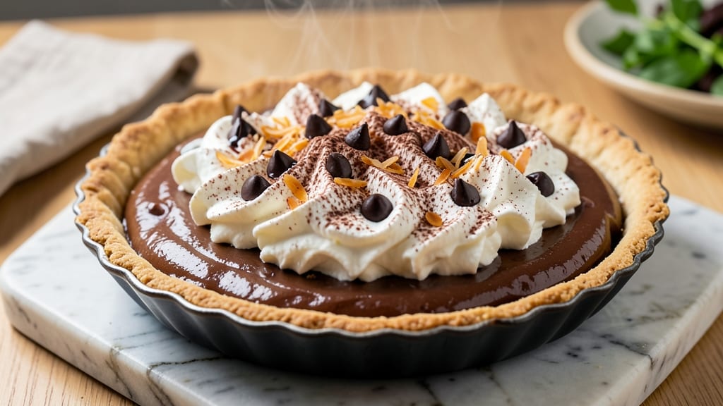 Bishop's Buffet Chocolate Ambrosia Pie Recipe: Triple-Layered Magic With Pecans and Whipped Cream