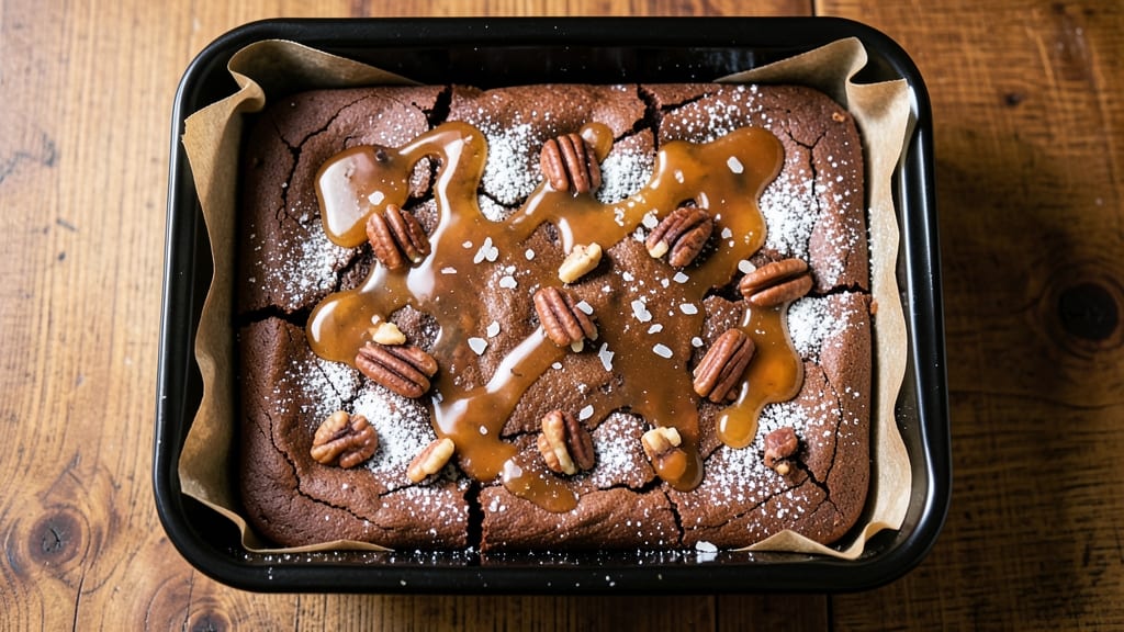 Caramel Brownie Recipe with German Chocolate Cake Mix: Fudgy Base with Crunchy Pecan Streaks