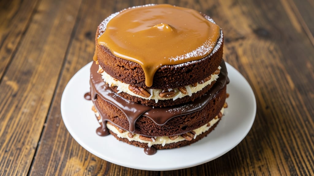 Bobby Flay's German Chocolate Cake Recipe: Coffee-Infused Layers With Buttery Pecan Topping