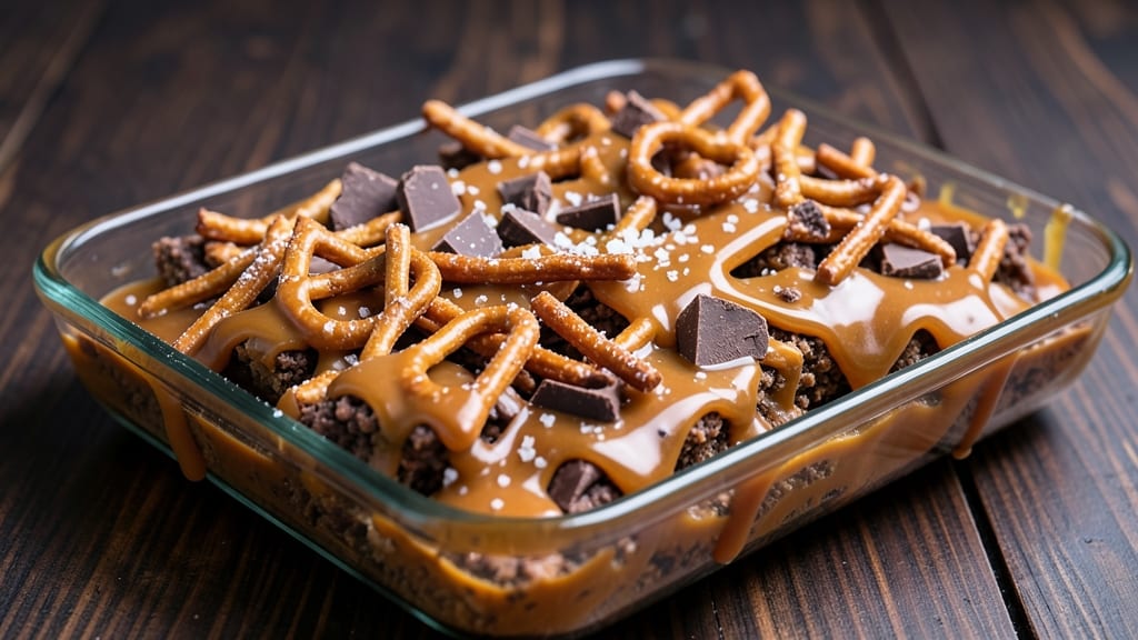 Caramel Chocolate Crunch Bars With Pretzels Recipe: Salty-Sweet Crunch in 30 Minutes