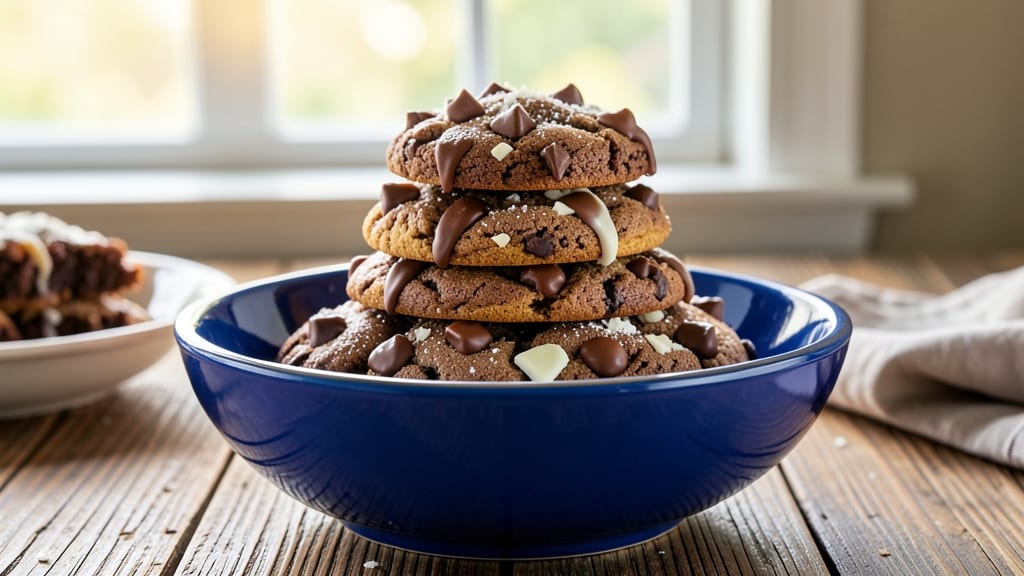 Blue Bowl Triple Chocolate Cookies Recipe: Crunchy Shells With Molten Chocolate Rivers