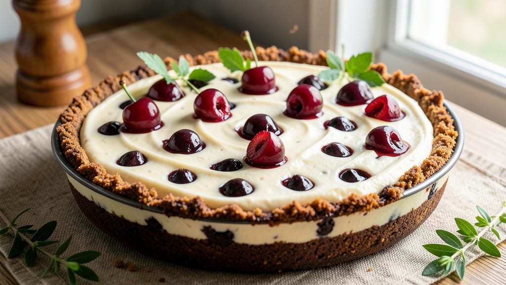 Cherry Chocolate Chip Cheesecake Recipe: Triple-Layered Bliss With Crunchy Streaks